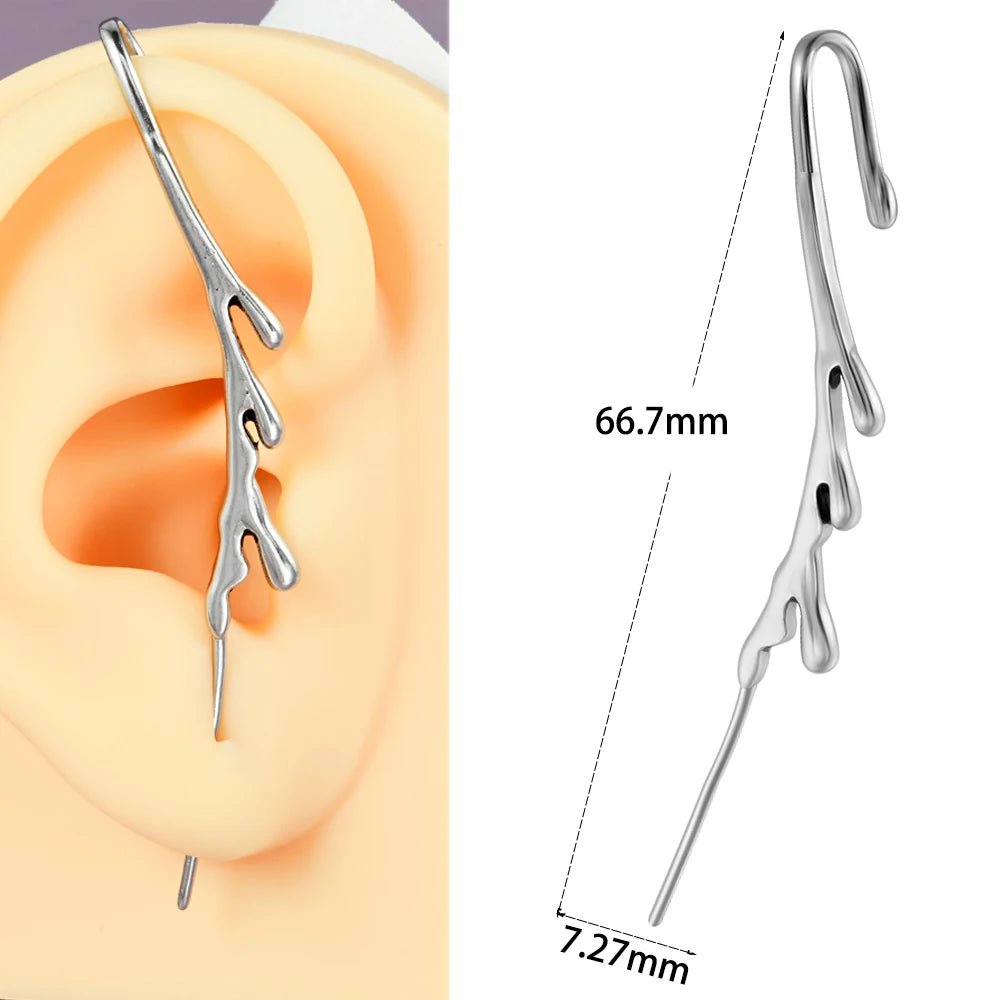 1PC Acier Chirurgical Croix Serpent Tigre Foudre Oreille Aiguille Crochet Boucles D'Oreilles Surround Auricle Diagonale Goujon Piercing Clip Boucles D'Oreilles